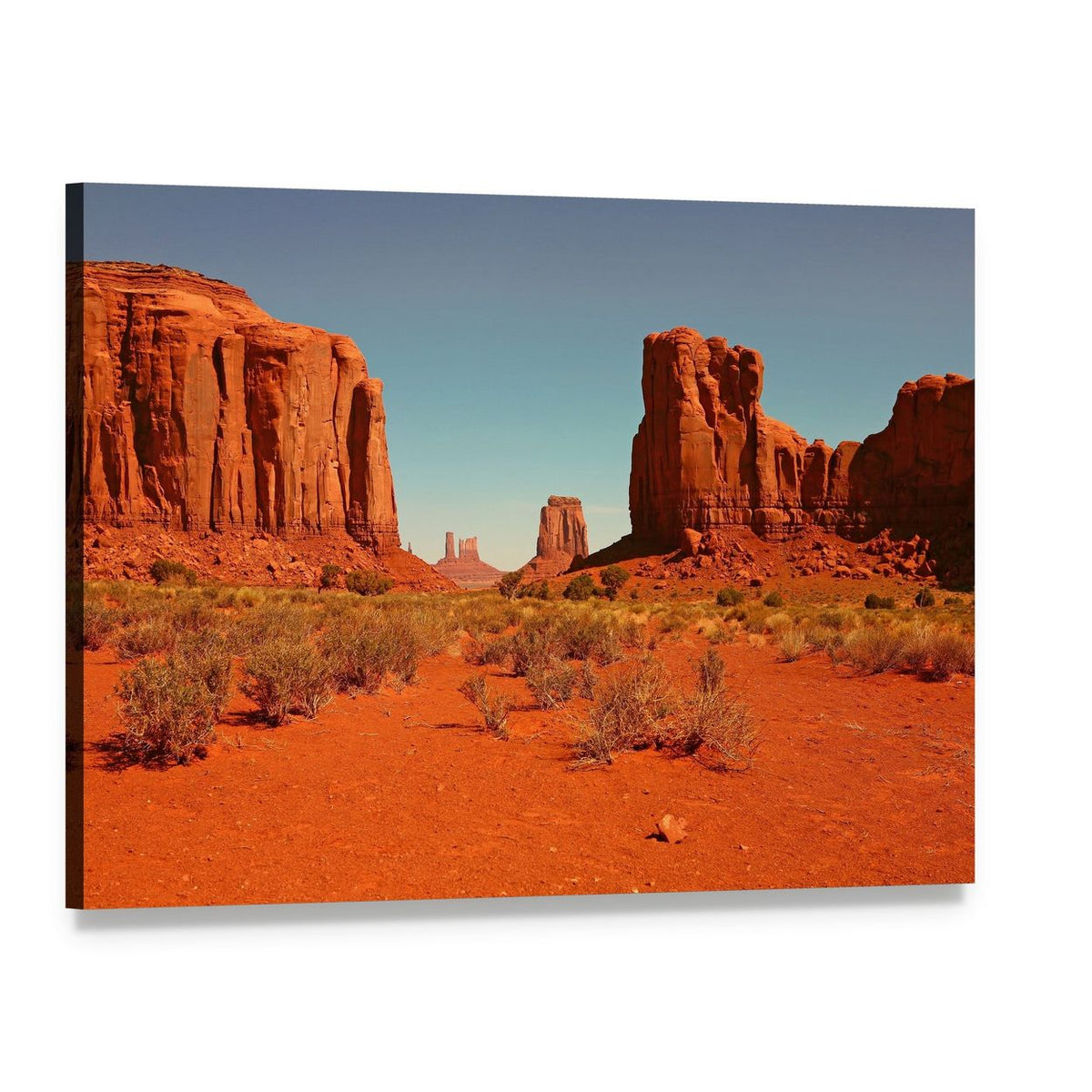 Monument Valley Perspective Canvas Wall Art, single panel gallery wrapped canvas, angled product view