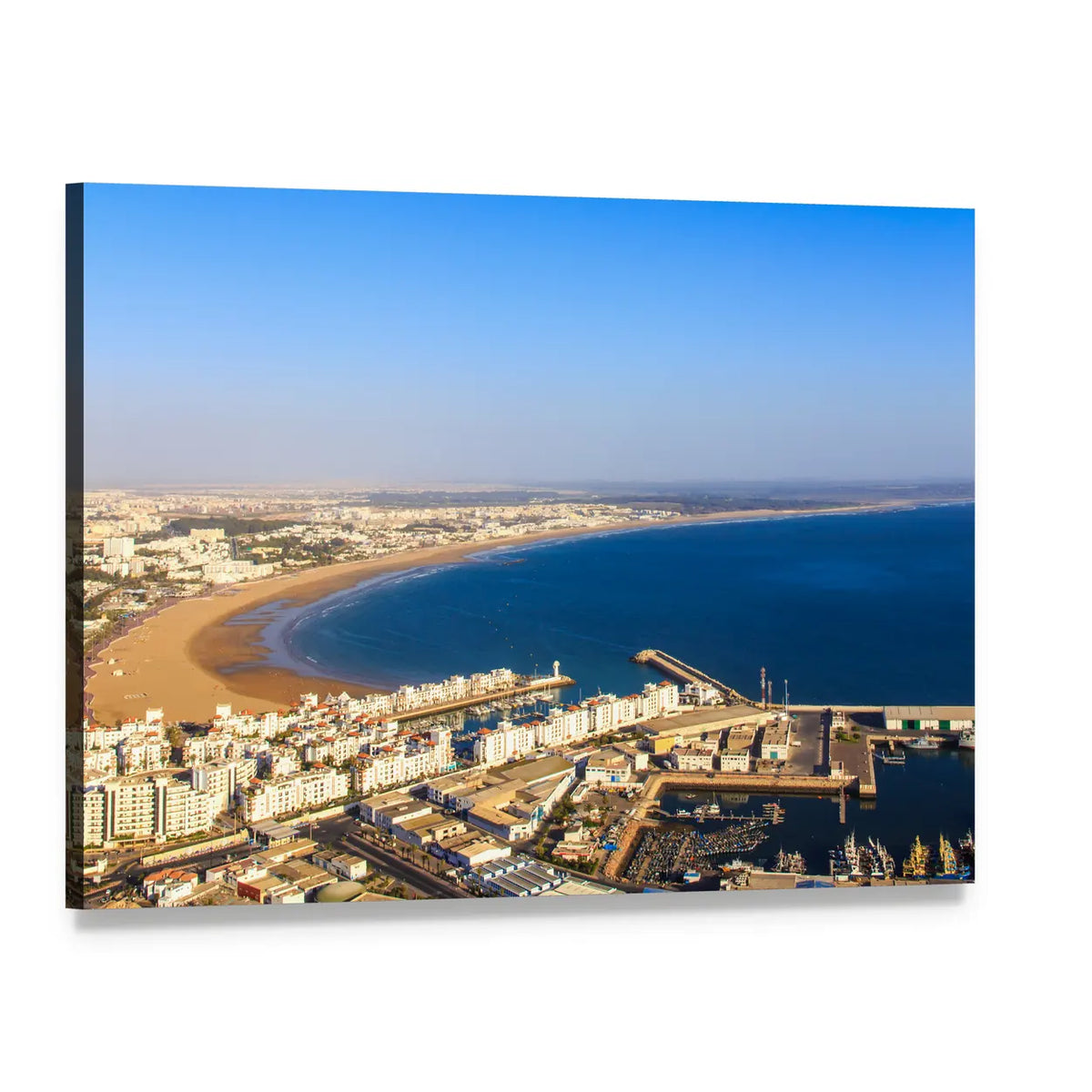 Agadir Cityscape Canvas Wall Art, single panel gallery wrapped canvas, angled product view