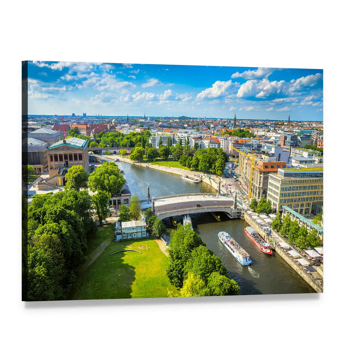 Potsdam River View, Berlin Canvas Wall Art, single panel gallery wrapped canvas, angled product view