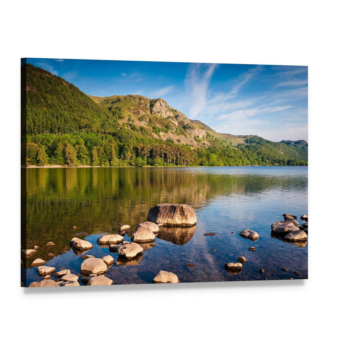 Scenic Lake District Cumbria Canvas Wall Art, single panel gallery wrapped canvas, angled product view