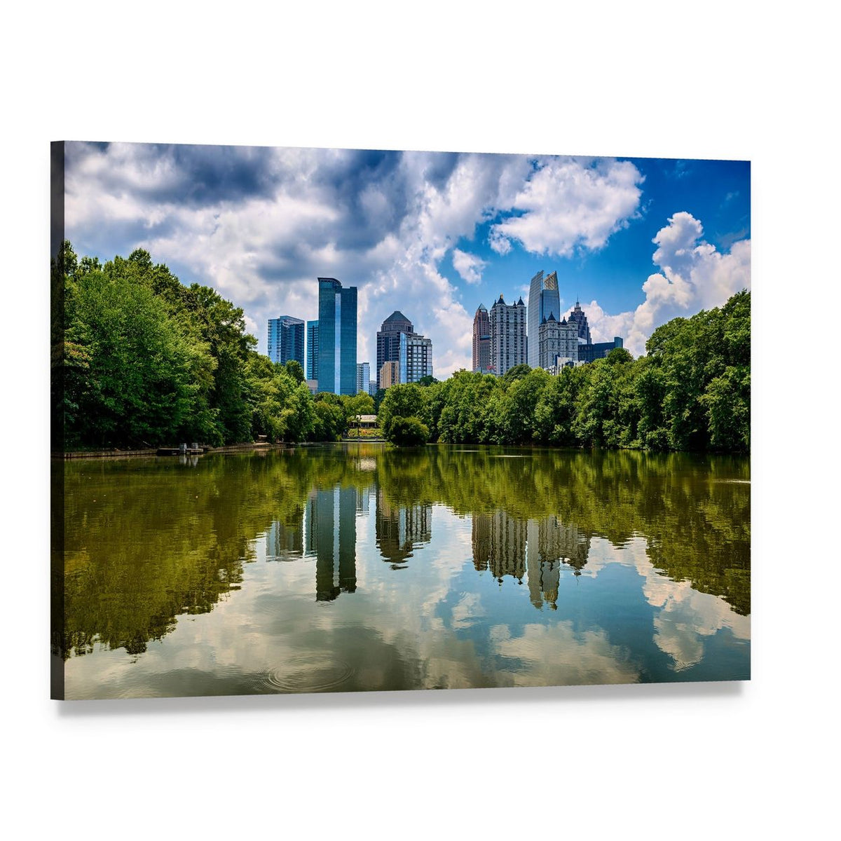 Downtown Atlanta Skyline Canvas Wall Art, single panel gallery wrapped canvas, angled product view
