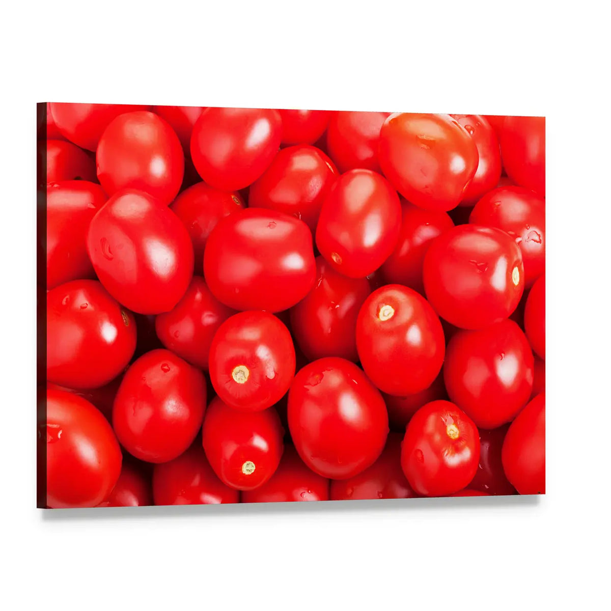 Ripe Red Tomatoes Close-up Canvas Wall Art, single panel gallery wrapped canvas, angled product view