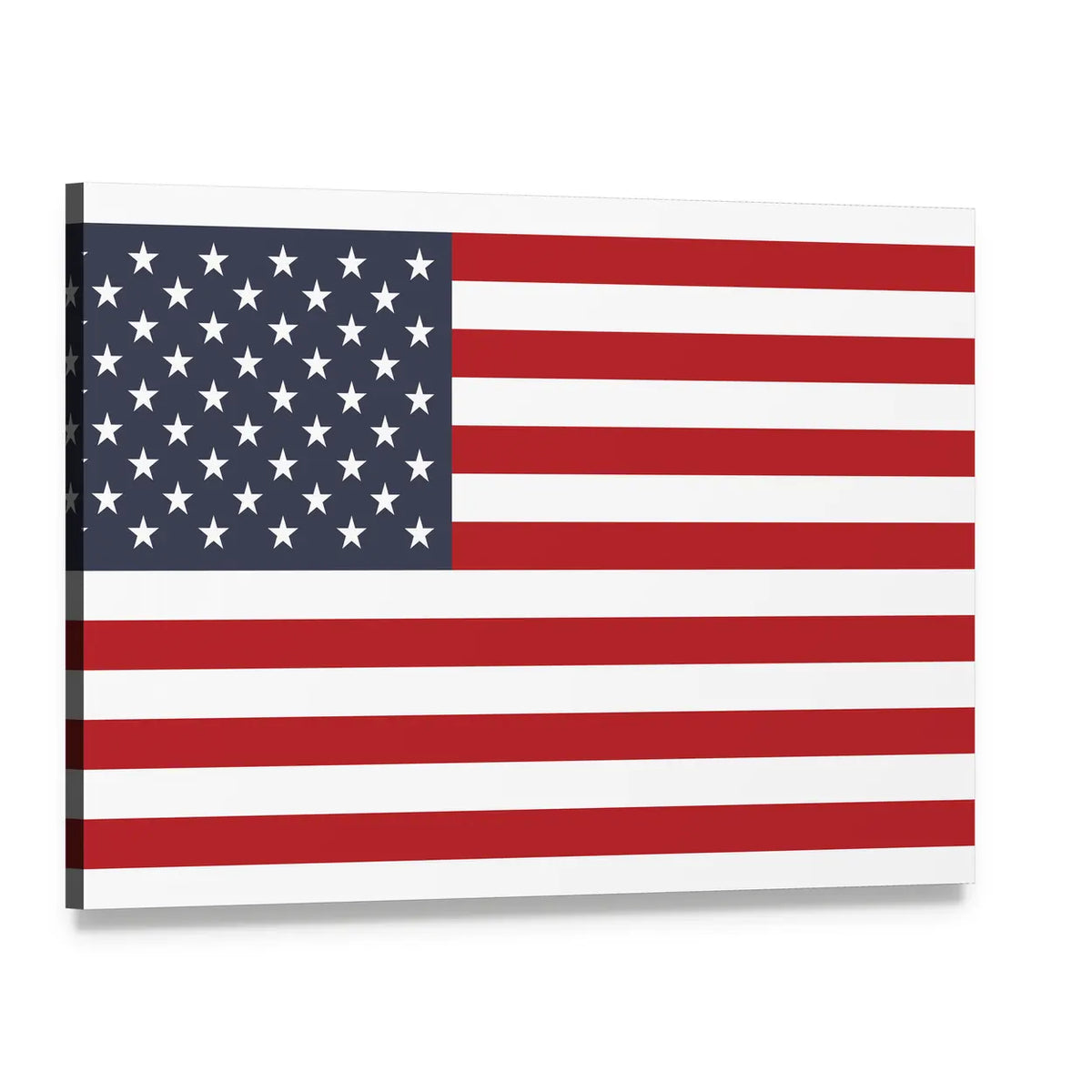 American Flag Canvas Wall Art, single panel gallery wrapped canvas, angled product view