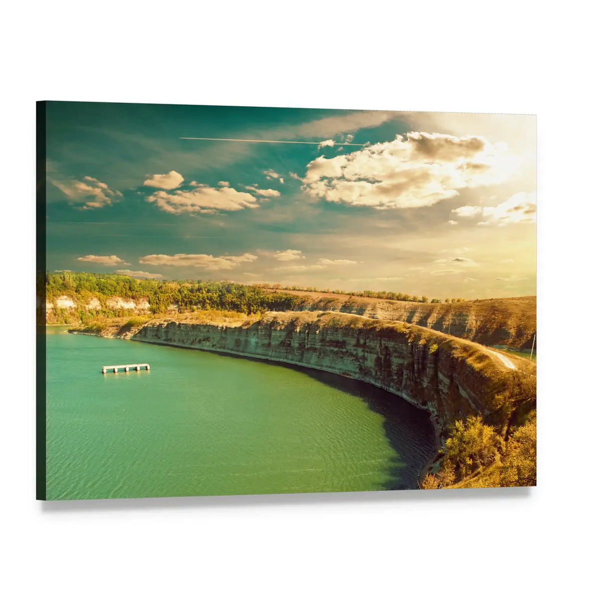 Fall River Canyon at Golden Hour Canvas Wall Art, single panel gallery wrapped canvas, angled product view