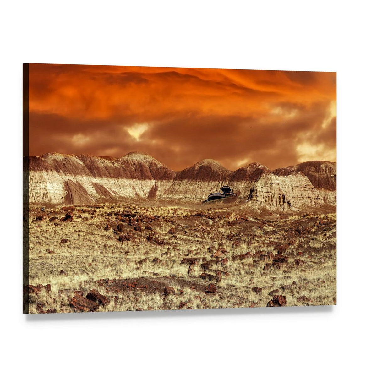 Base on Mars Abstract Canvas Wall Art, single panel gallery wrapped canvas, angled product view