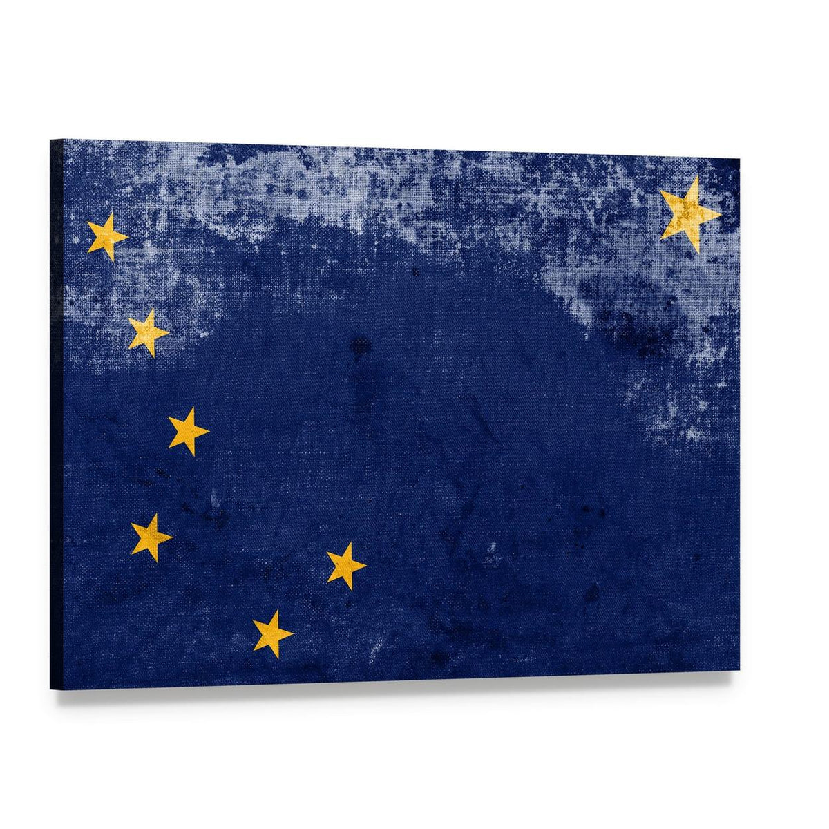 Alaska State Flag Canvas Wall Art, single panel gallery wrapped canvas, angled product view