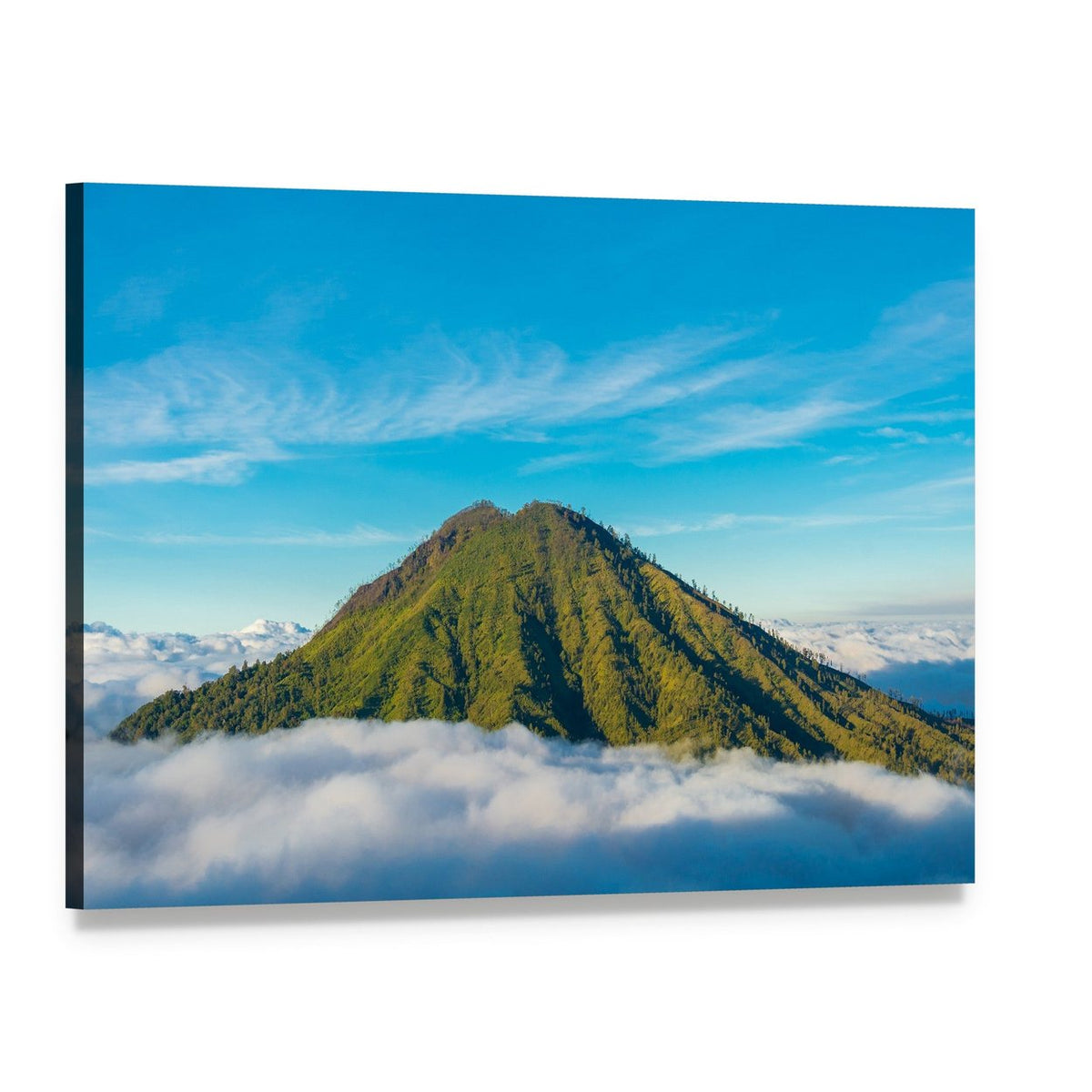 Mountain Above the Clouds Canvas Wall Art, single panel gallery wrapped canvas, angled product view