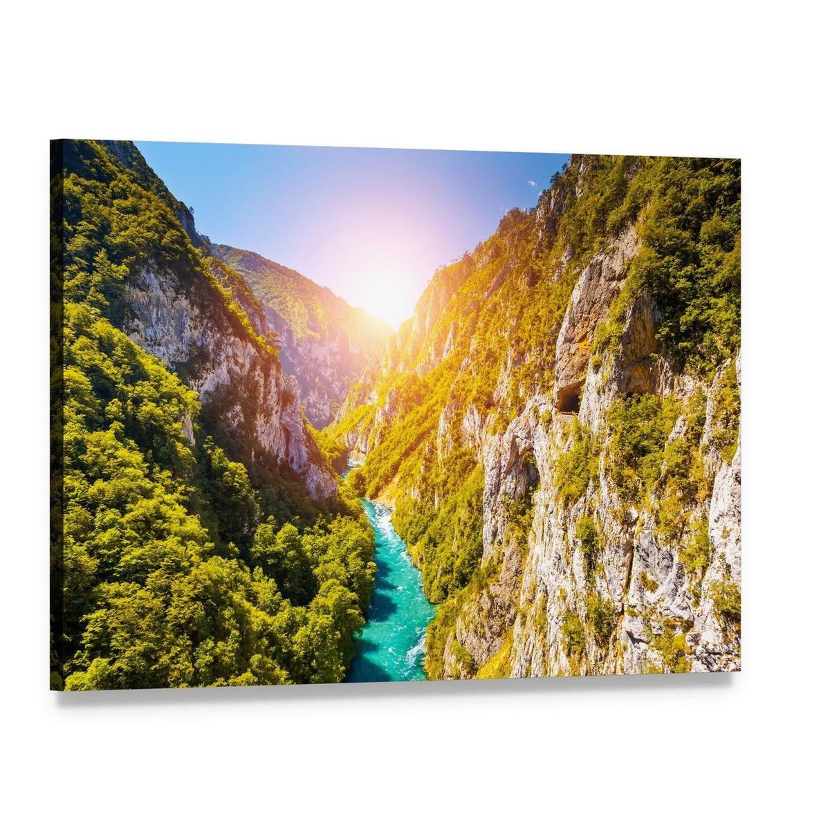 Piva Canyon in Montenegro Canvas Wall Art, single panel gallery wrapped canvas, angled product view