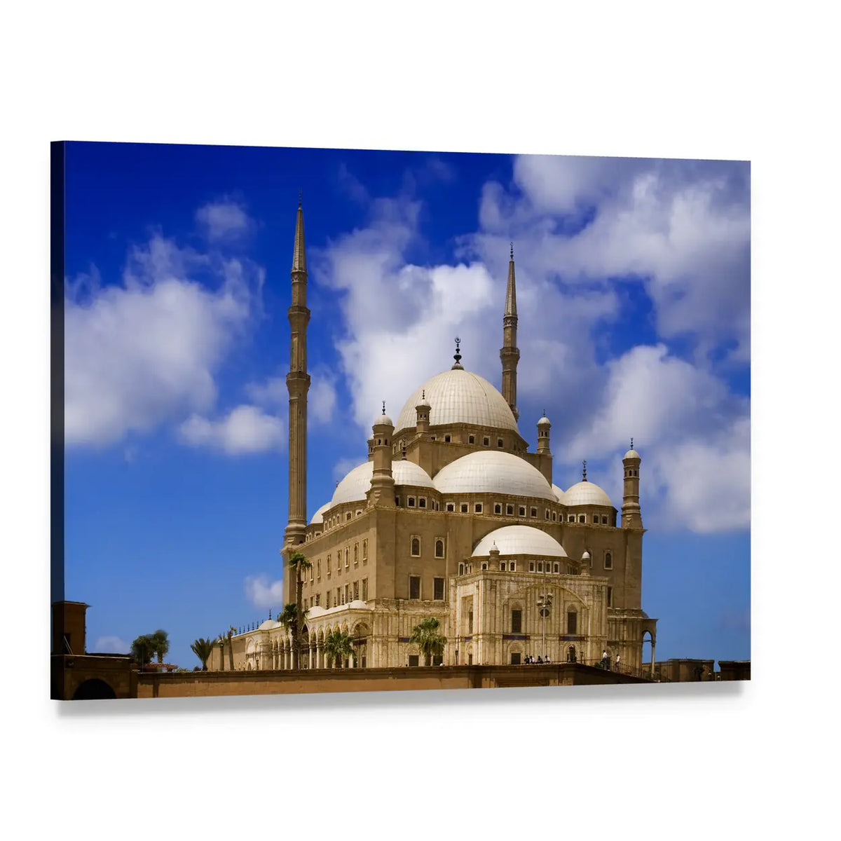 Muhammad Ali Mosque in Cairo Canvas Wall Art, single panel gallery wrapped canvas, angled product view