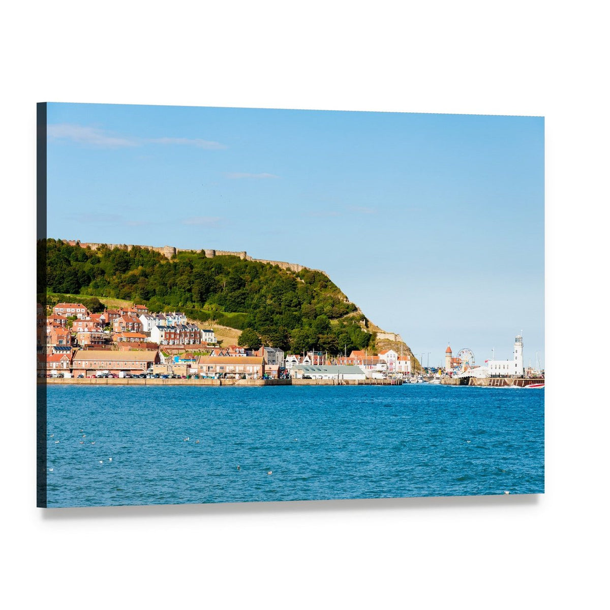 Scarborough South Bay Harbor Canvas Wall Art, single panel gallery wrapped canvas, angled product view