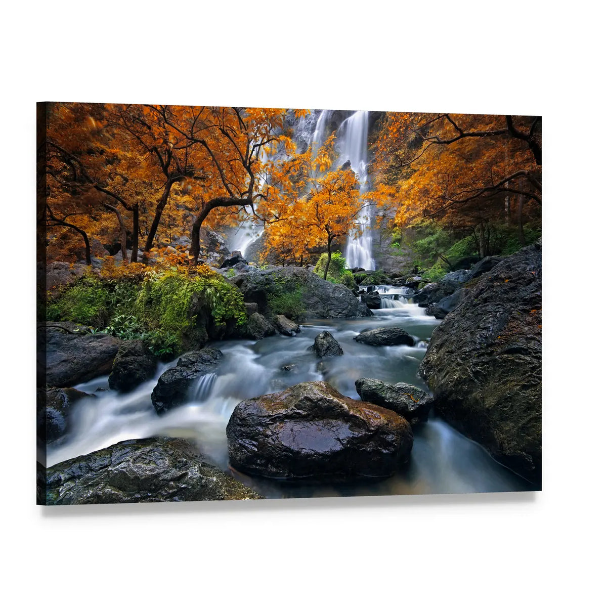 Konglan Waterfall In Kampangpejt Province Thailand Canvas Wall Art, single panel gallery wrapped canvas, angled product view