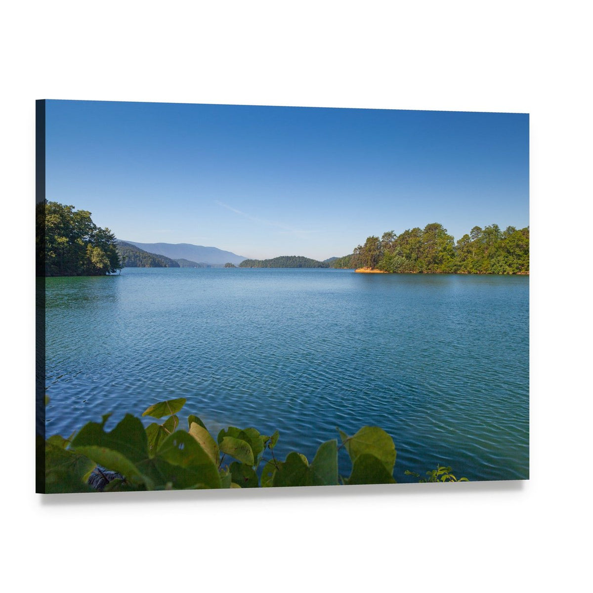 South Holston Lake Landscape Canvas Wall Art, single panel gallery wrapped canvas, angled product view