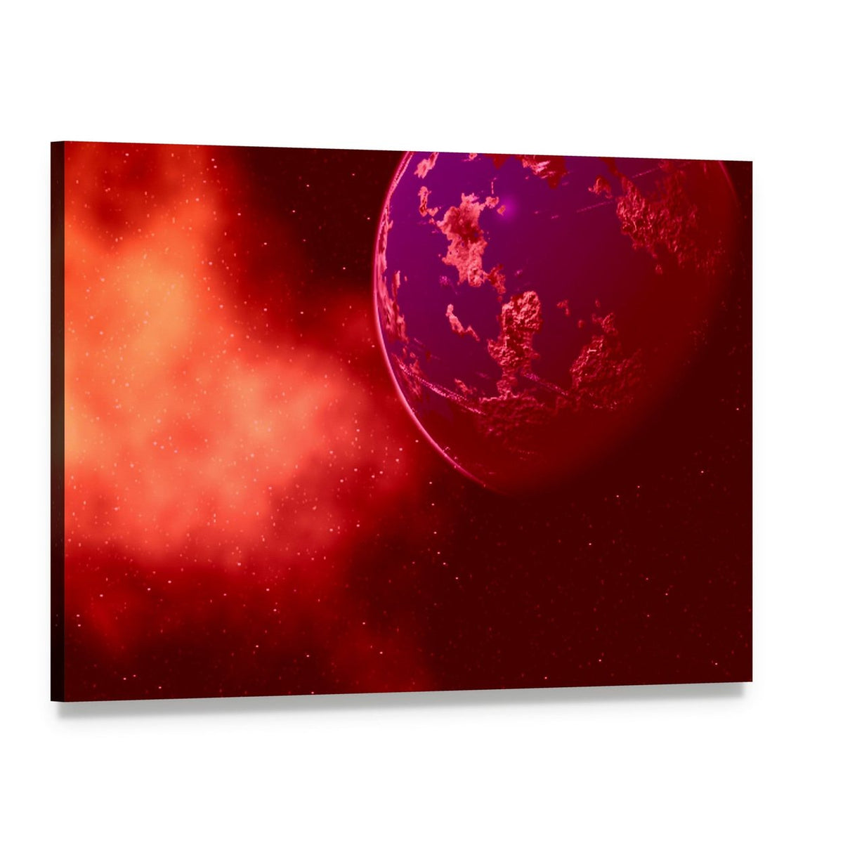 Mustafar Planet Canvas Wall Art, single panel gallery wrapped canvas, angled product view