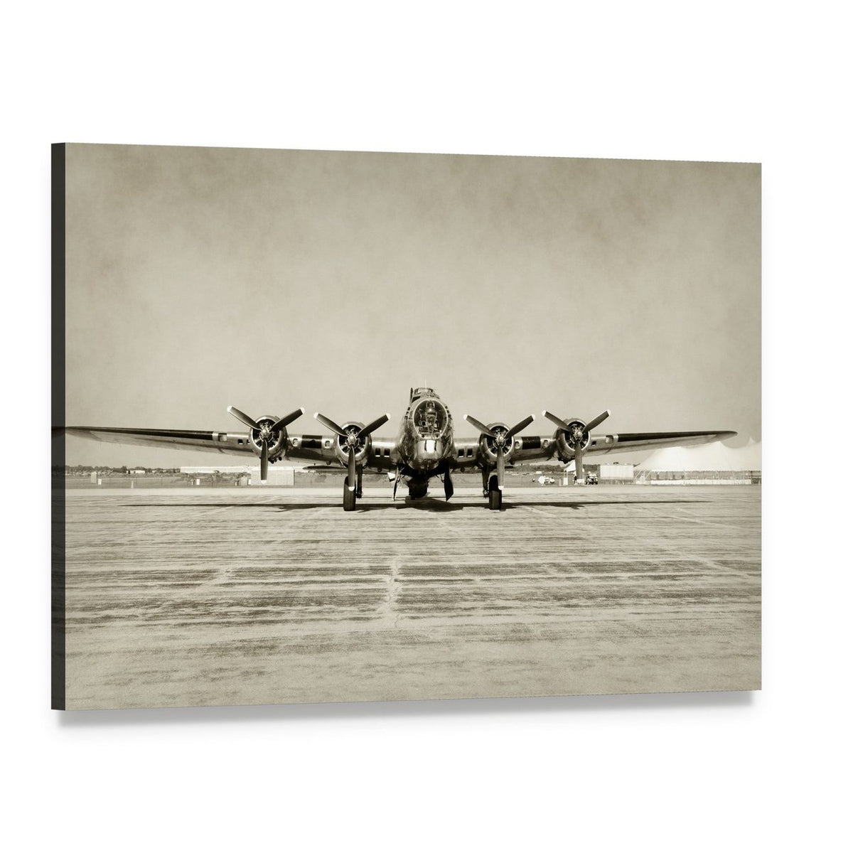 World War Ii Era Heavy Bomber Canvas Wall Art, single panel gallery wrapped canvas, angled product view