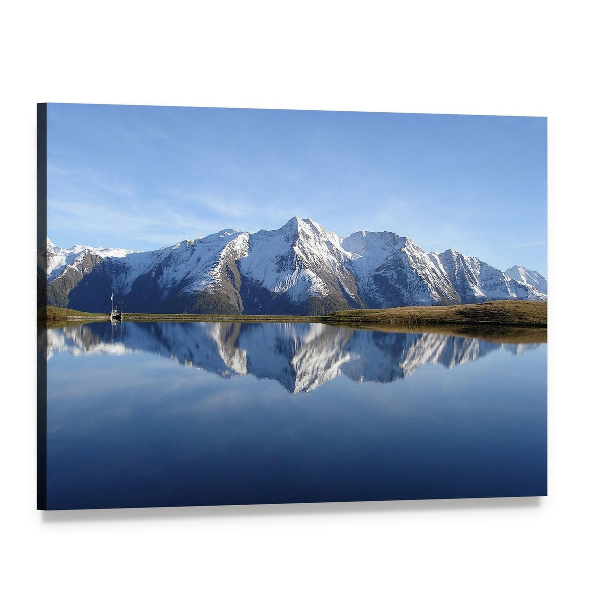Bettmersee Lake Switzerland Canvas Wall Art, single panel gallery wrapped canvas, angled product view