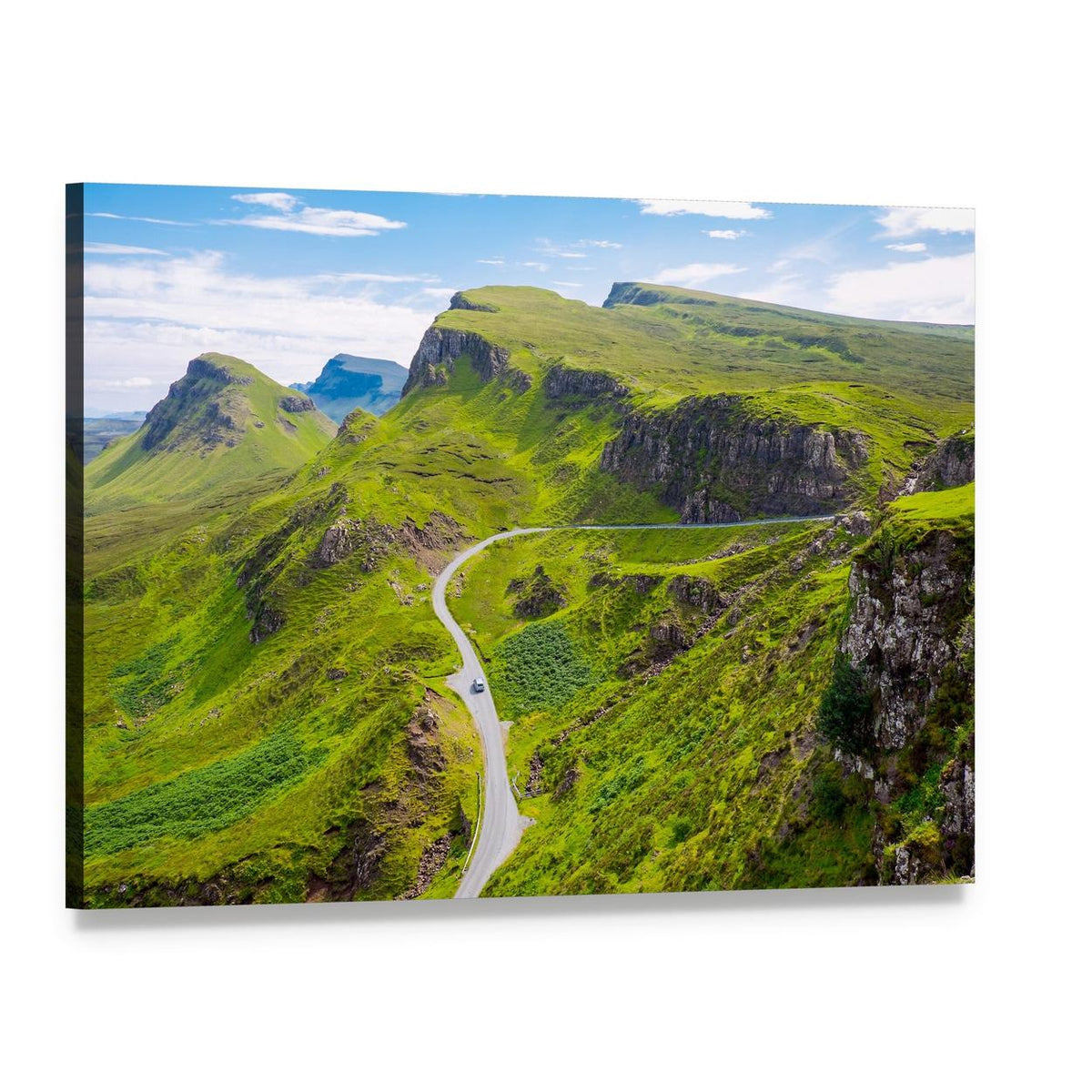 Road on Isle of Skye Canvas Wall Art, single panel gallery wrapped canvas, angled product view
