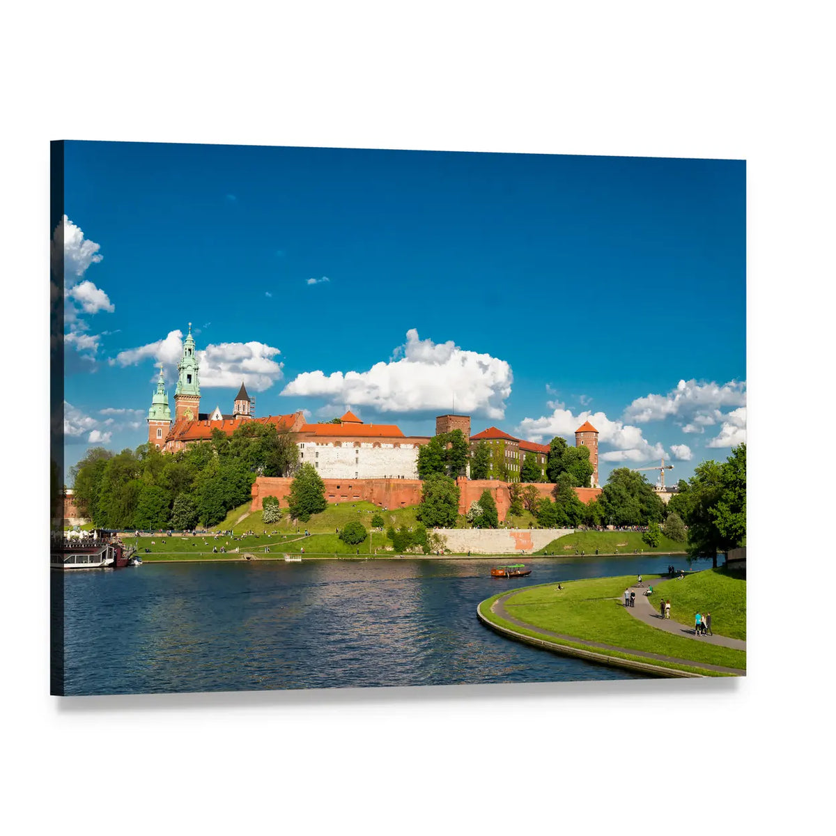 Wawel Castle in Krakow Canvas Wall Art, single panel gallery wrapped canvas, angled product view