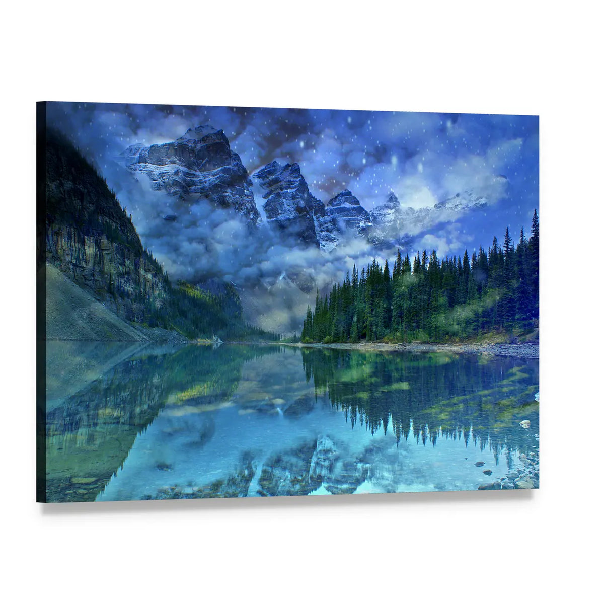 Moraine Lake Reflection, Banff Canvas Wall Art, single panel gallery wrapped canvas, angled product view
