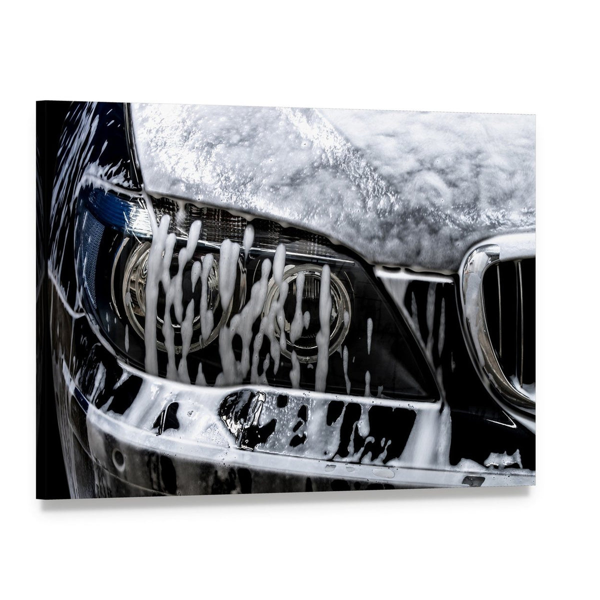 Car Wash with Soap Canvas Wall Art, single panel gallery wrapped canvas, angled product view