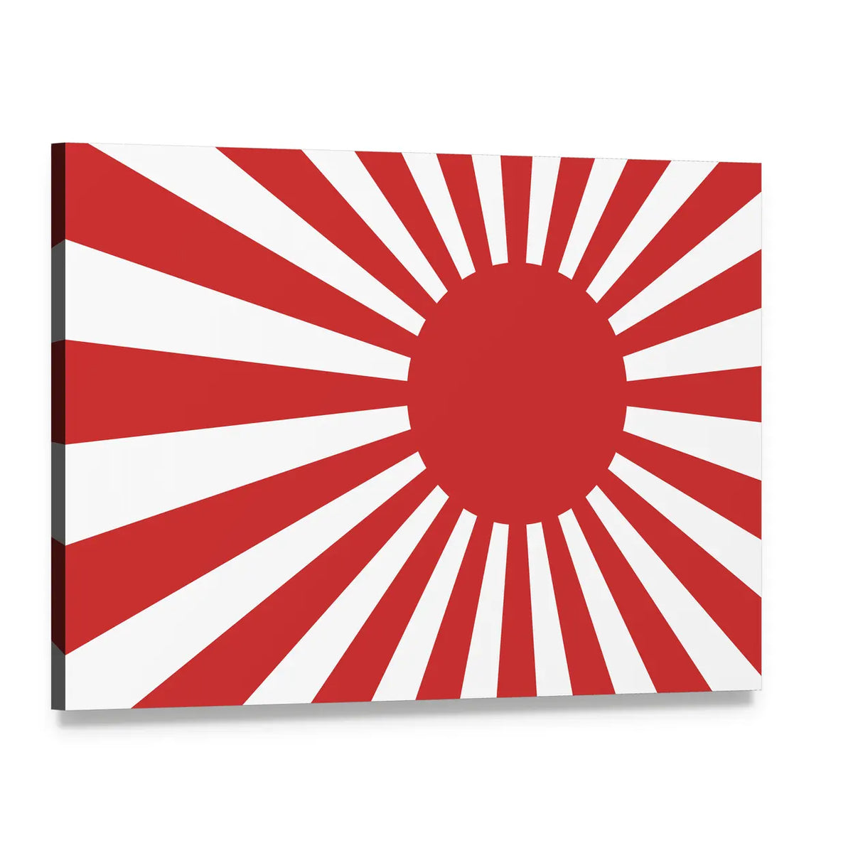 Japanese Rising Sun Flag Canvas Wall Art, single panel gallery wrapped canvas, angled product view
