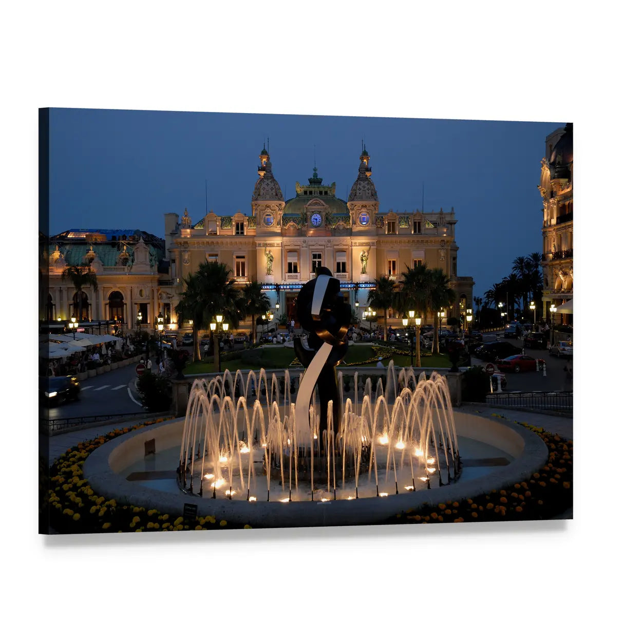 Casino De Monte-carlo at Twilight Canvas Wall Art, single panel gallery wrapped canvas, angled product view