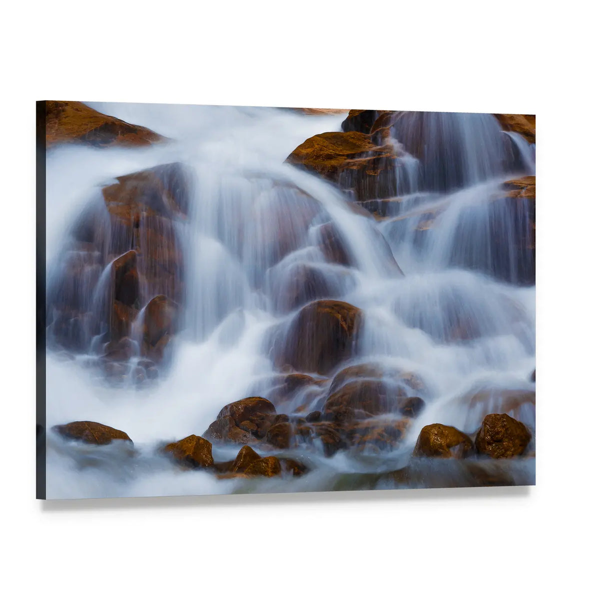 Waterfall in Rocky Mountain National Park Canvas Wall Art, single panel gallery wrapped canvas, angled product view
