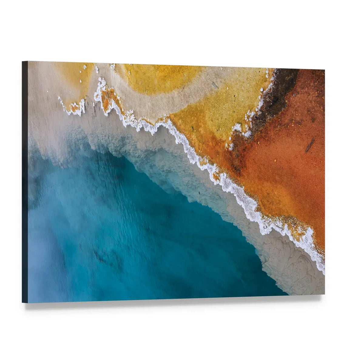 Hot Spring In Yellowstone National Park In Wyoming Canvas Wall Art, single panel gallery wrapped canvas, angled product view