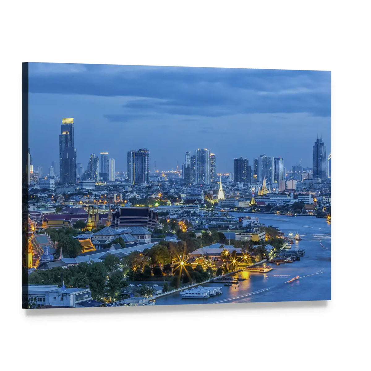 Grand Palace At Twilight In Bangkok Canvas Wall Art, single panel gallery wrapped canvas, angled product view