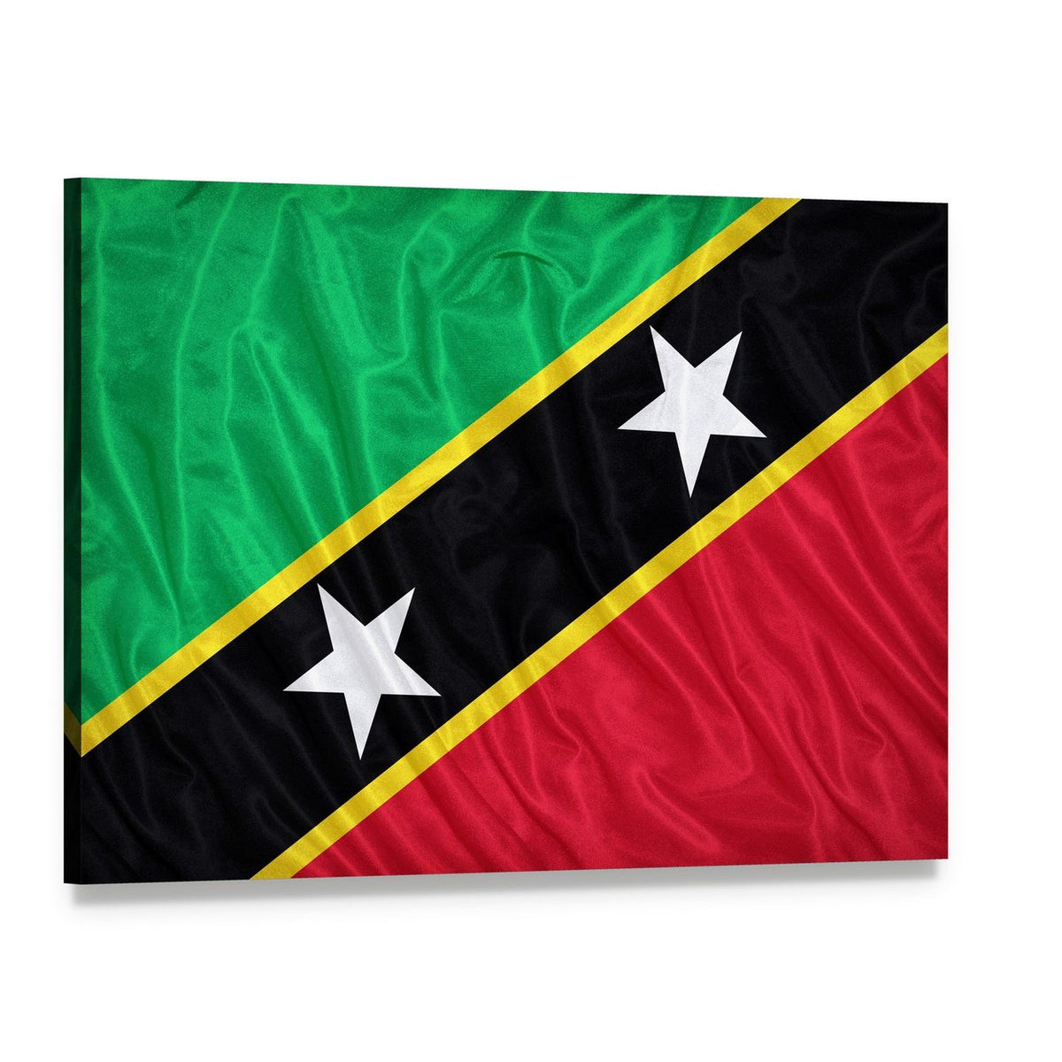 Saint Kitts and Nevis Flag Canvas Wall Art, single panel gallery wrapped canvas, angled product view