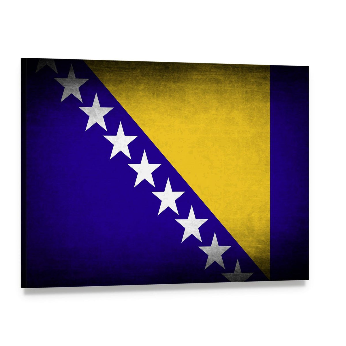 Bosnia and Herzegovina Flag Canvas Wall Art, single panel gallery wrapped canvas, angled product view