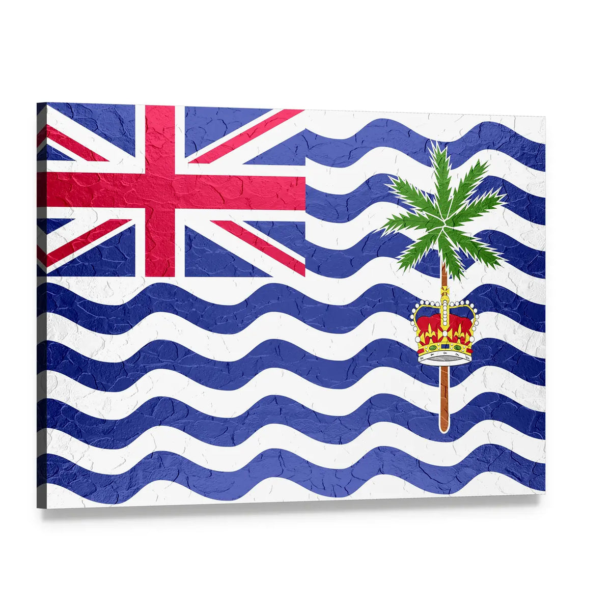 British Indian Ocean Territory Flag Canvas Wall Art, single panel gallery wrapped canvas, angled product view