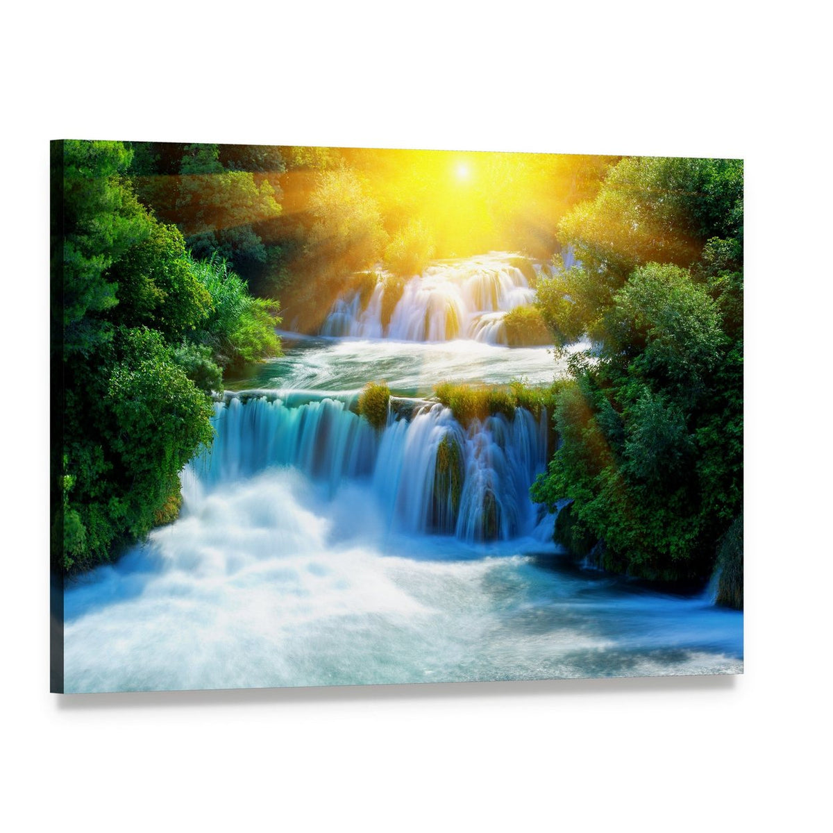 Krka Waterfalls in Croatia Canvas Wall Art, single panel gallery wrapped canvas, angled product view