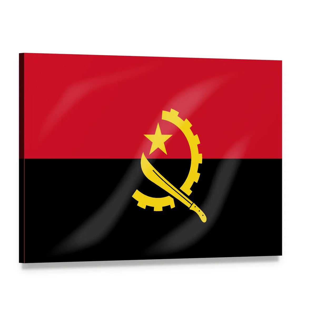 Flag of Angola Canvas Wall Art, single panel gallery wrapped canvas, angled product view