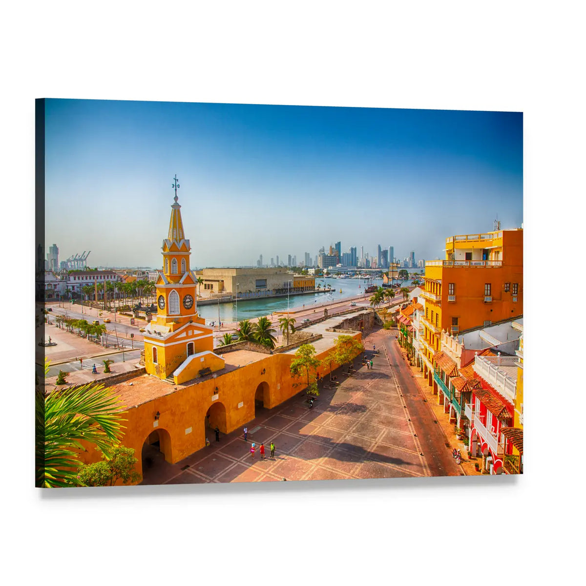 Clock Tower Gate, Colombia Canvas Wall Art, single panel gallery wrapped canvas, angled product view