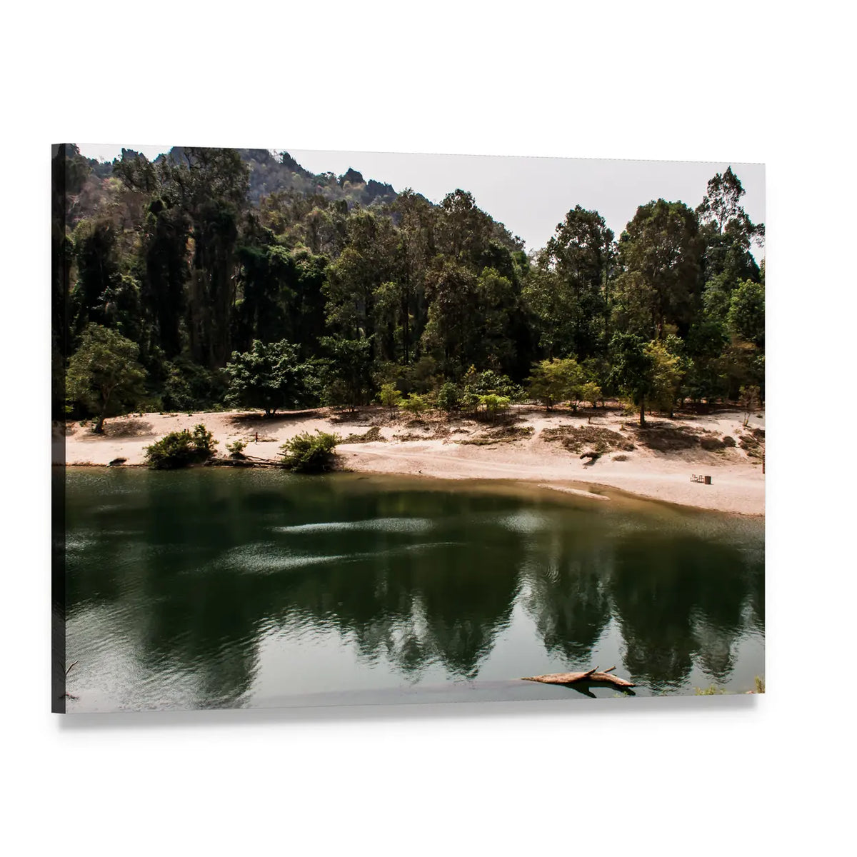 Konglor Cave Lake in Thailand Canvas Wall Art, single panel gallery wrapped canvas, angled product view