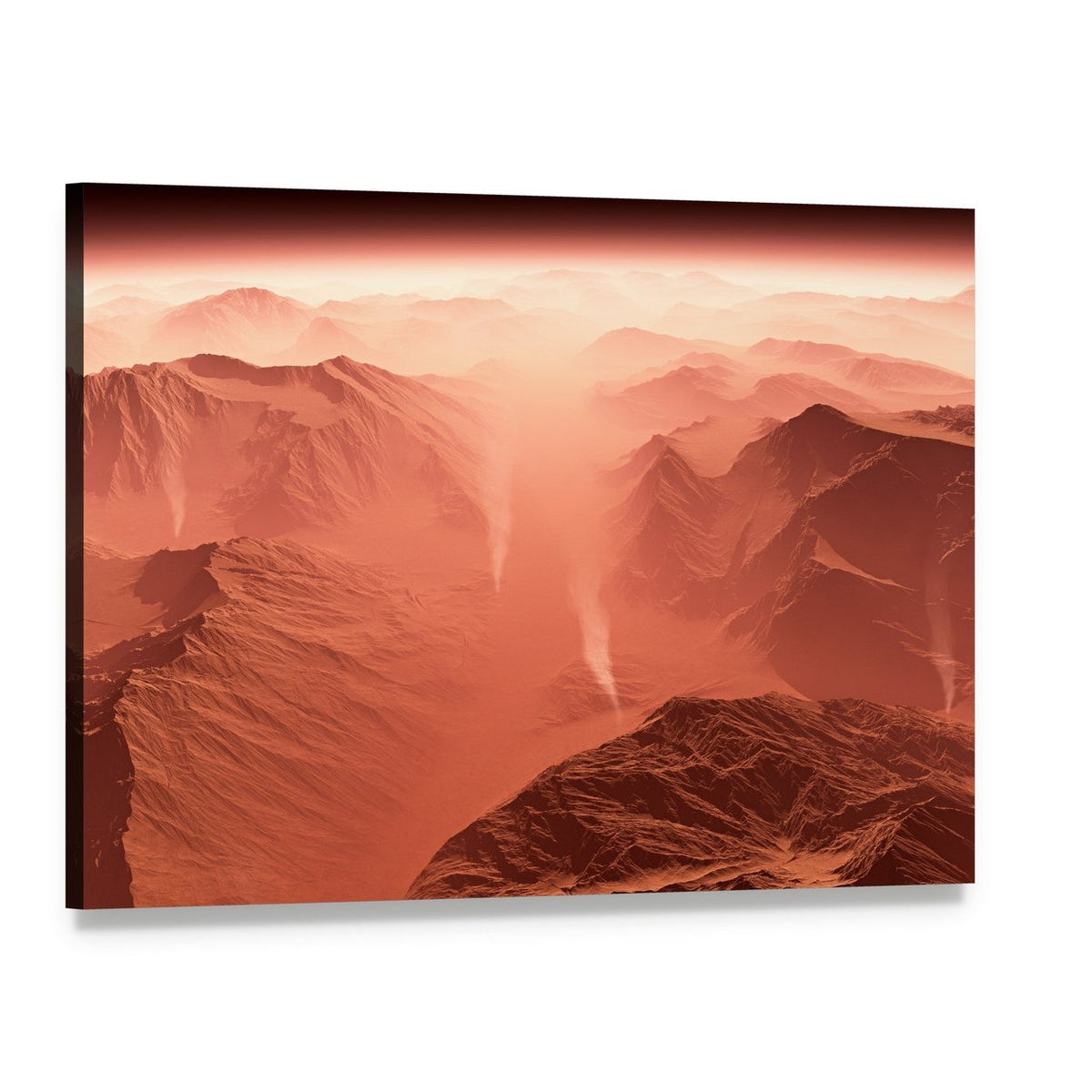 Dust Storm on Mars Canvas Wall Art, single panel gallery wrapped canvas, angled product view
