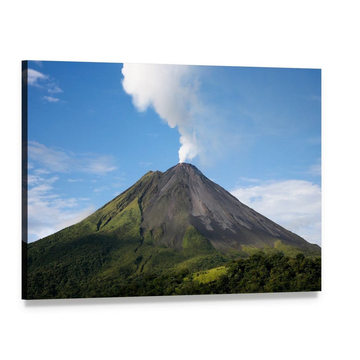 Arenal Volcano Costa Rica Canvas Wall Art, single panel gallery wrapped canvas, angled product view