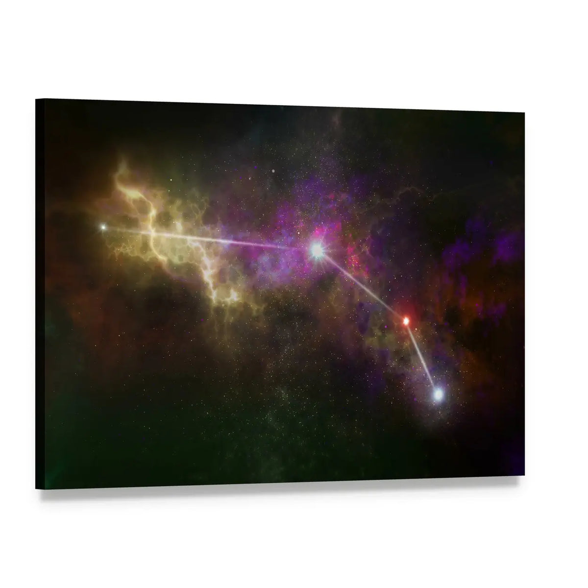 Aries Constellation Canvas Wall Art, single panel gallery wrapped canvas, angled product view