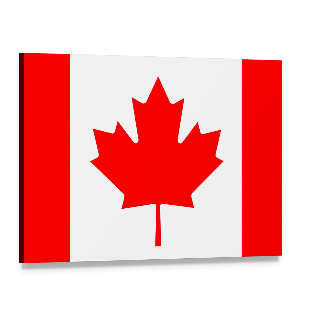 Canadian Flag Canvas Wall Art, single panel gallery wrapped canvas, angled product view