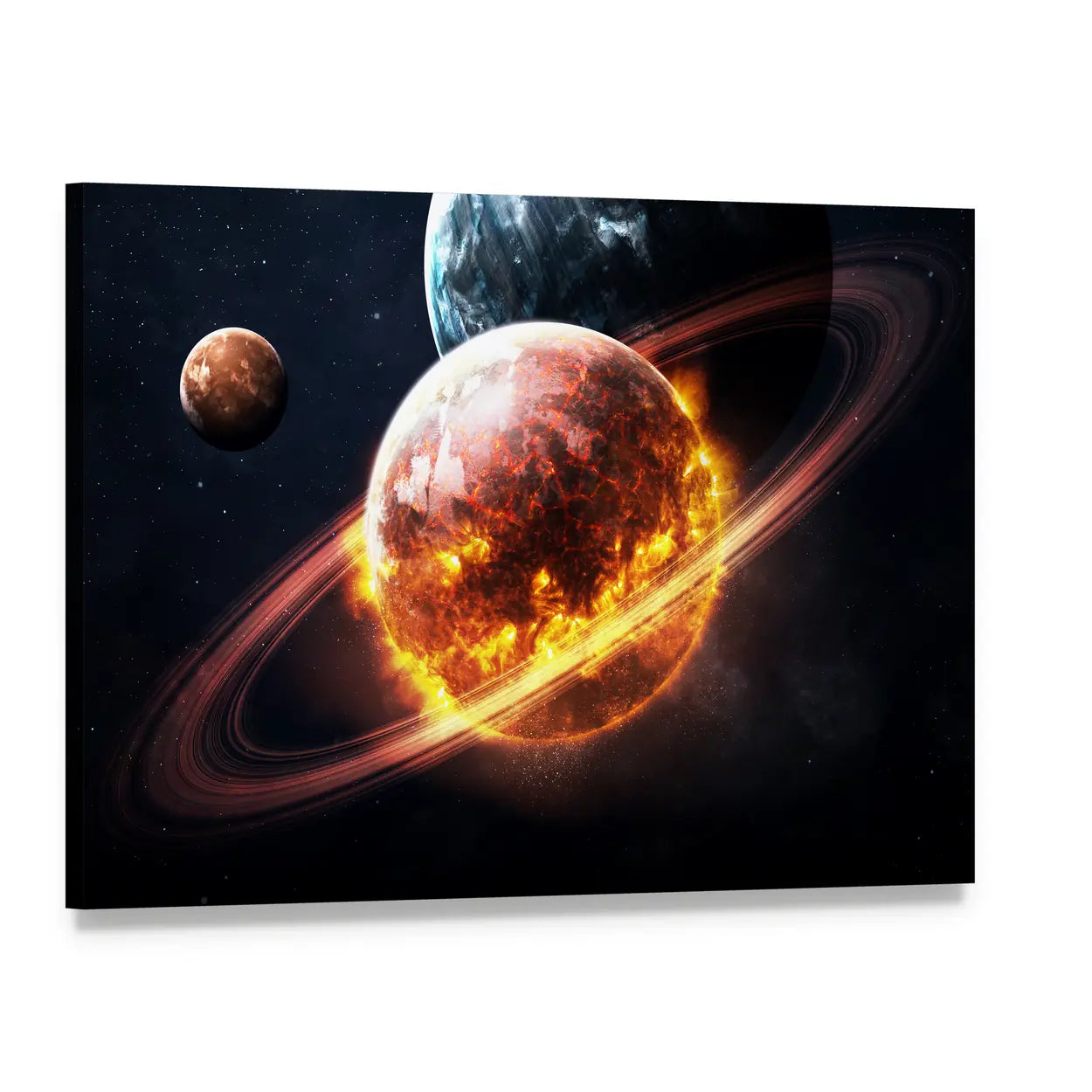 Dying Planet Canvas Wall Art, single panel gallery wrapped canvas, angled product view