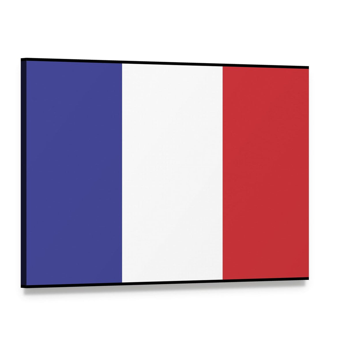 Flag of France Canvas Wall Art, single panel gallery wrapped canvas, angled product view