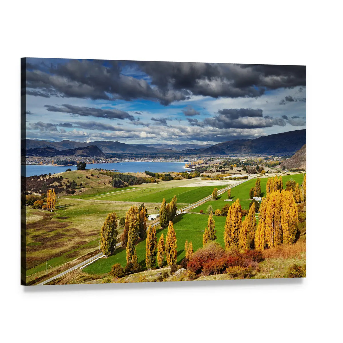 Lake Wanaka, New Zealand Canvas Wall Art, single panel gallery wrapped canvas, angled product view