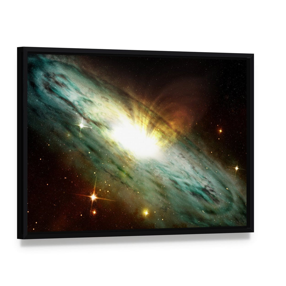 Planetary Nebula in Deep Space Canvas Wall Art, framed canvas in a black floater frame, angled product view