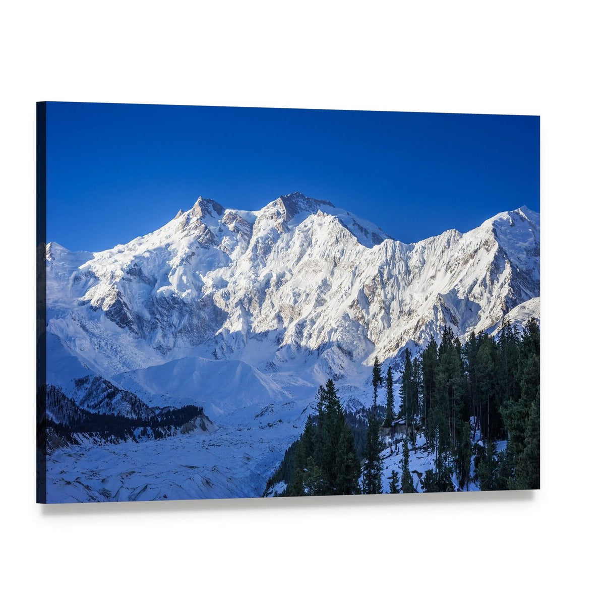 Majestic Mountain Peaks in Pakistan Canvas Wall Art, single panel gallery wrapped canvas, angled product view