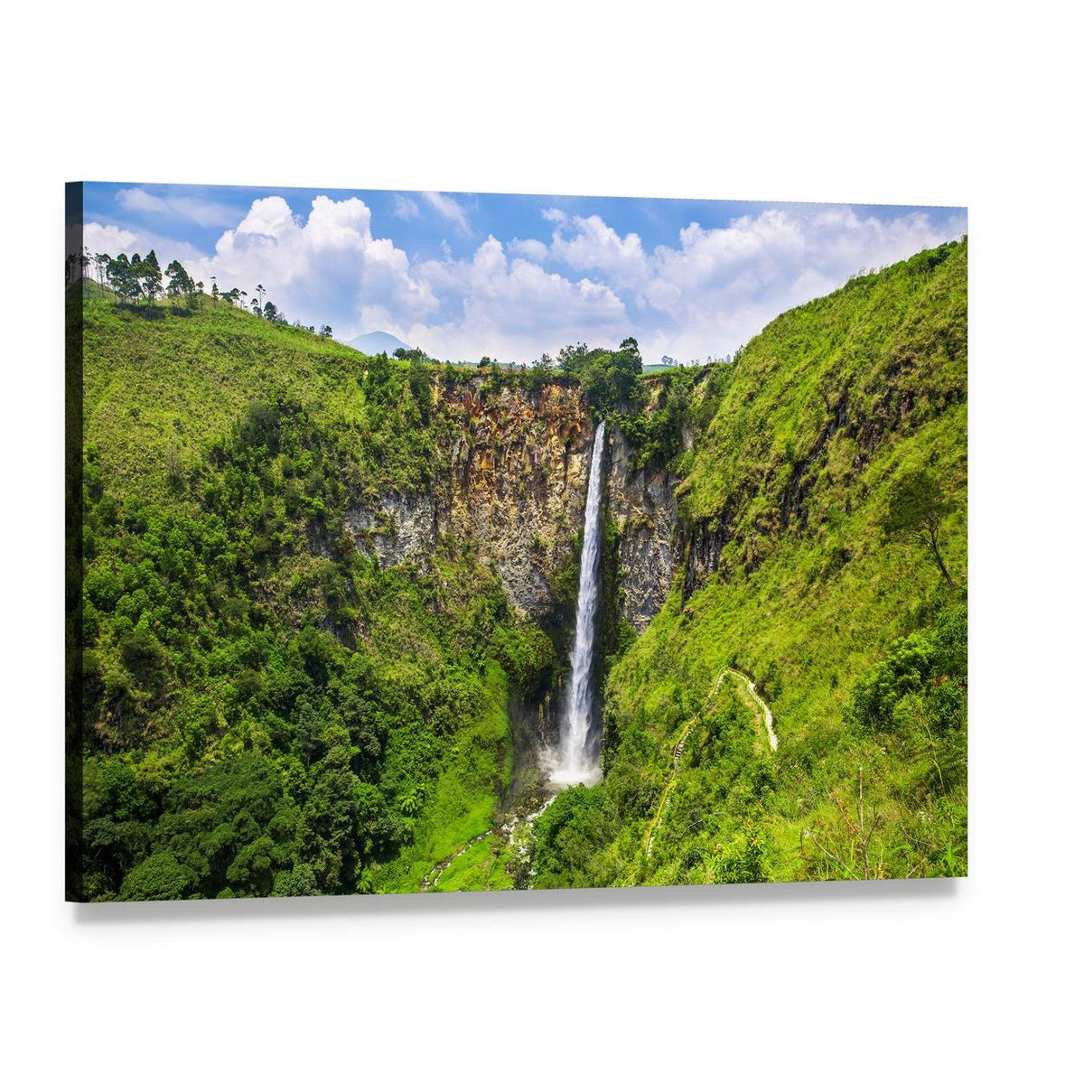 Sipisopiso Waterfall in Northern Sumatra Canvas Wall Art, single panel gallery wrapped canvas, angled product view