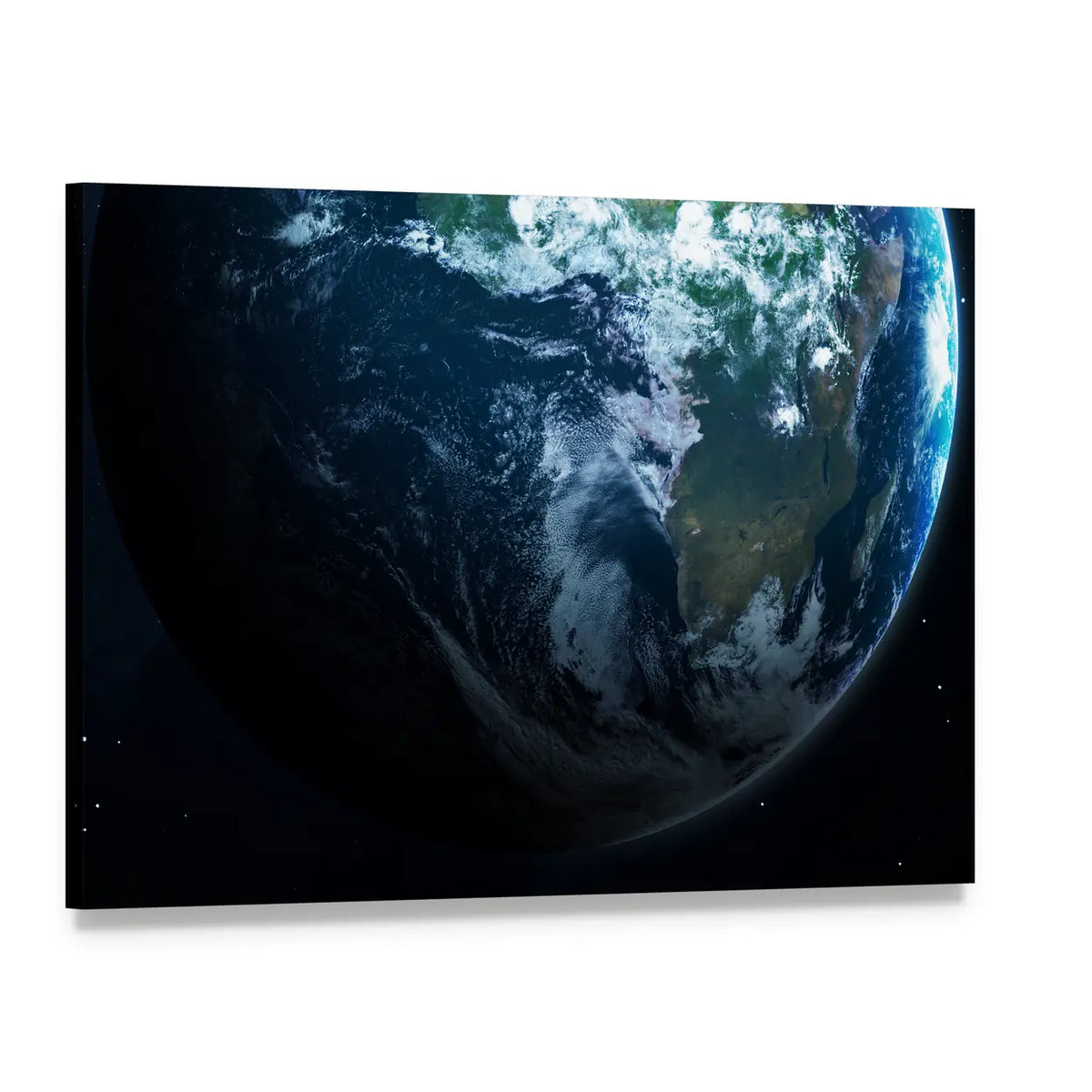 Earth from Space Over Africa Canvas Wall Art, single panel gallery wrapped canvas, angled product view