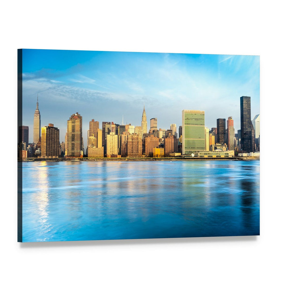 Midtown Manhattan Skyline Canvas Wall Art, single panel gallery wrapped canvas, angled product view