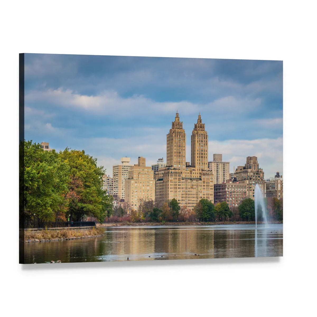 Jacqueline Kennedy Onassis Reservoir, New York Canvas Wall Art, single panel gallery wrapped canvas, angled product view