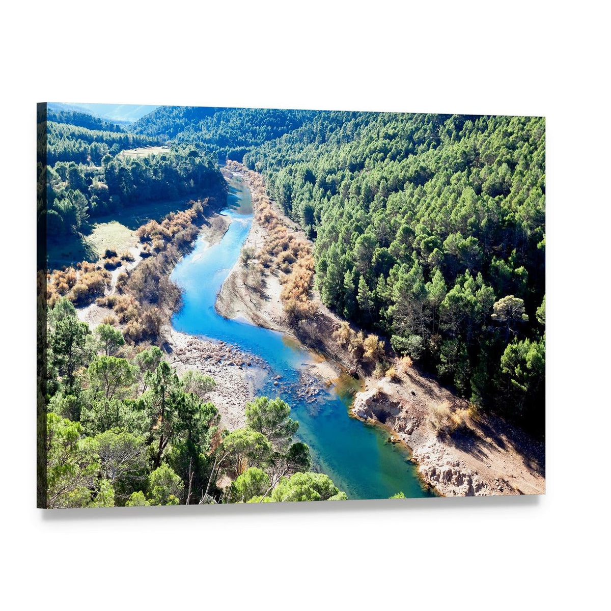 Guadalquivir River, Spain Aerial View Canvas Wall Art, single panel gallery wrapped canvas, angled product view