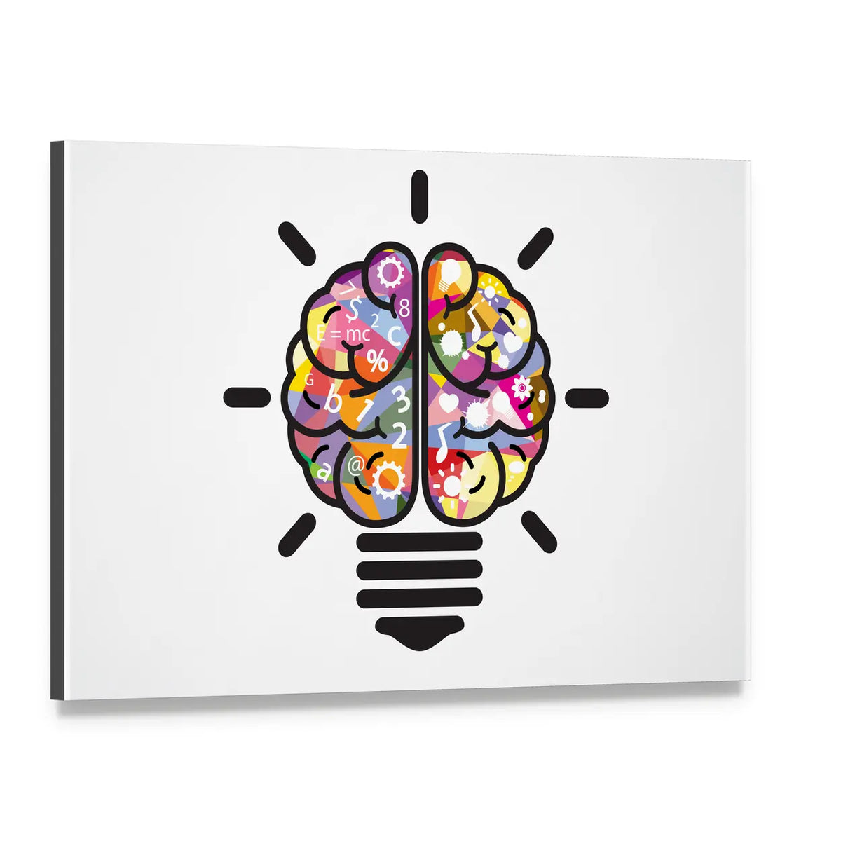 Creative Brain Concept Canvas Wall Art, single panel gallery wrapped canvas, angled product view